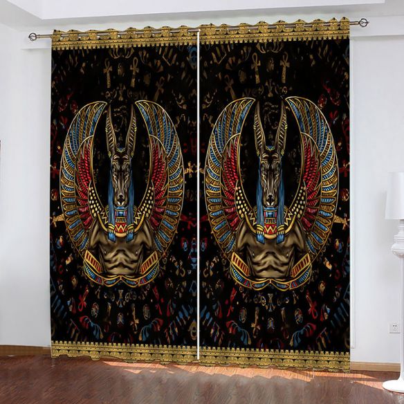 Awesome hoodie - Digital Printing 3D Horse with Wings Curtain Drops 2 Piece Soundproof Grommet Window Drapes for Drawing Room THC033