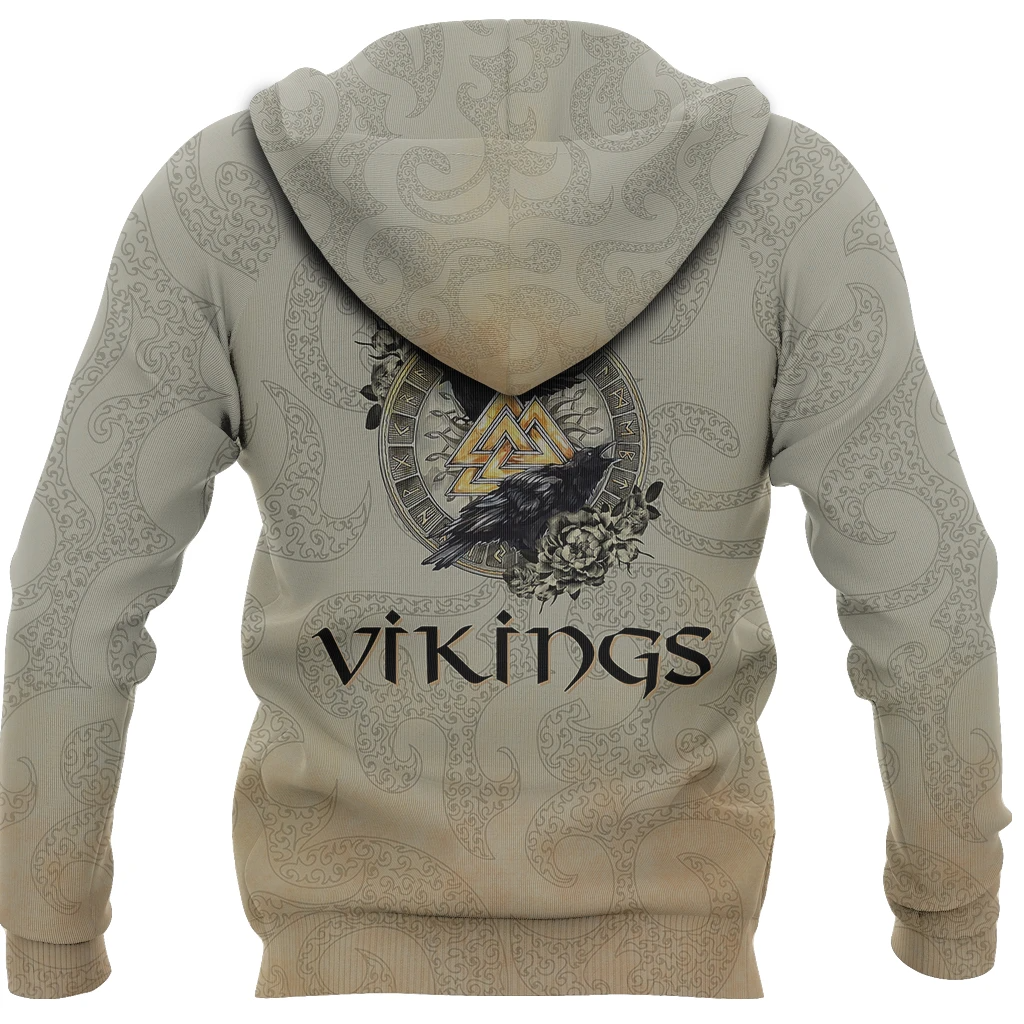 Awesome hoodie 3d all print Viking Pullover Hoodie, Raven Of Odin Valknut Vegvisir for Men and Women NQ0042