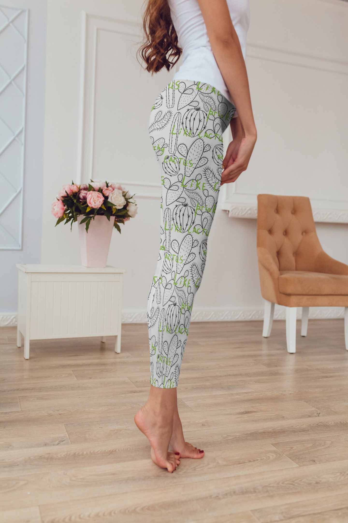 All Over Printing Like Green Cacti Hoodie Dress