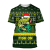 Awesome Hoodie Bass Fishing Fish on Christmas for Men and Women HBC348