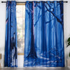 Awesome hoodies - Nordic Blue Forest Deer Floral Animal Curtains - QK3209