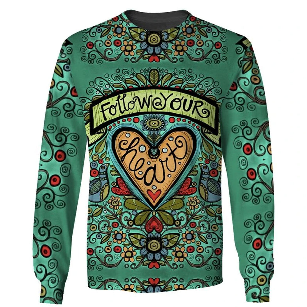 Awesome Hoodie Hippie Follow Your Hear For Men and Women HBC196