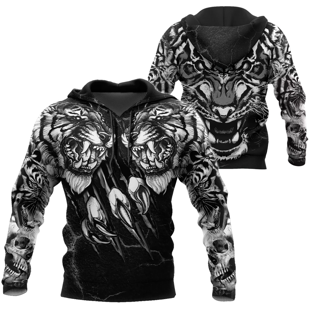 Awesome hoodie 3d all print White Tiger Tattoo for Men and Women, T-Shirt, Zip Hoodies, Sweatshirt NQ187