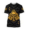 3D All Over Print Love Yellow Skull for Men and Women, T-Shirt, Zip Hoodies, Sweatshirt HBC0064