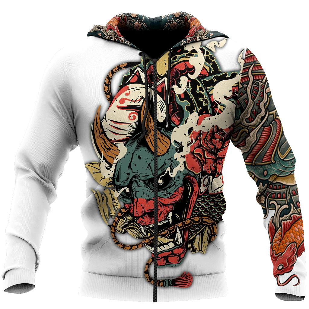 Awesome hoodie 3d all print Oni Mask White for Men and Women, T-Shirt, Zip Hoodies, Sweatshirt NQ134