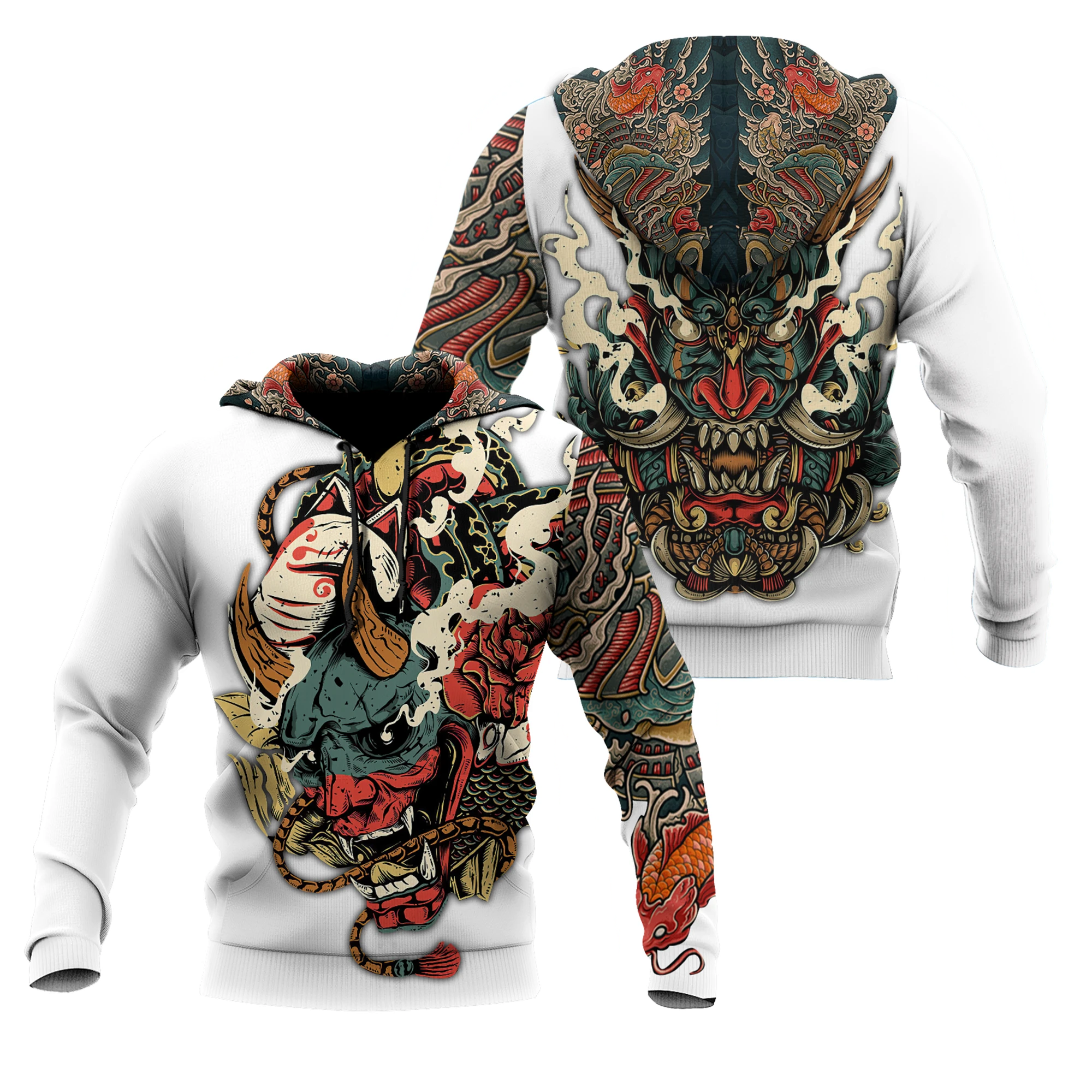Awesome hoodie 3d all print Oni Mask White for Men and Women, T-Shirt, Zip Hoodies, Sweatshirt NQ134