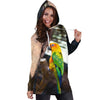 All Over Printed Parrots Hoodie Dress H2439B