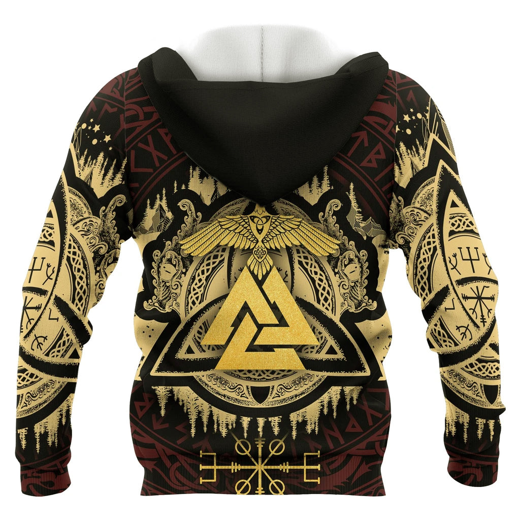 Awesome hoodie 3d all print Viking Pullover Hoodie, Valknut Raven Celtic Vegvisir for Men and Women NQ0039