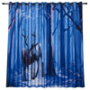 Awesome hoodies - Nordic Blue Forest Deer Floral Animal Curtains - QK3209