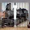 Awesome hoodied Train Printed 3D Grommet Window Curtains HD79
