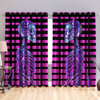 Awesome hoodied Colorful Skeleton Printed 3D Grommet Window Curtains - HB00068