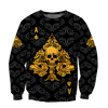 3D All Over Print Love Yellow Skull for Men and Women, T-Shirt, Zip Hoodies, Sweatshirt HBC0064