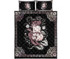 Awesome Hoodied Treble Clef And Hummingbirds Quilt Bed Set  Little Dragon  HDQ017
