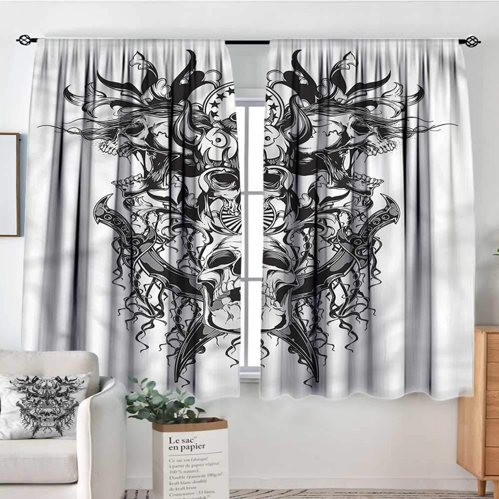 Awesome hoodied 3D all print Curtains  skull - VNC0005