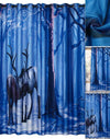 Awesome hoodies - Nordic Blue Forest Deer Floral Animal Curtains - QK3209