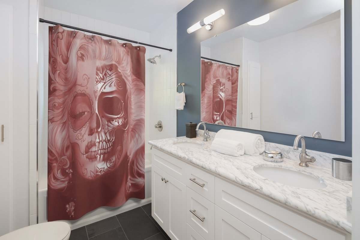 Beautiful skull face Shower Curtains