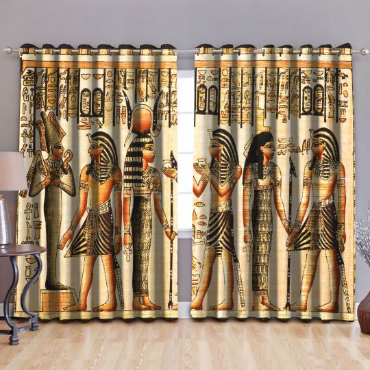 Awesome hoodied Egypt Printed 3D Grommet Window Curtains - HB00069
