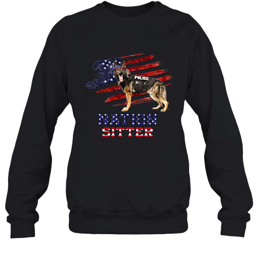 Awesome Hoodie Nation Sitter Police Dog for Men and Women HBC282