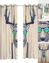 Awesome hoodies - Vivid Deer Antler Funny Curtains - QK3208