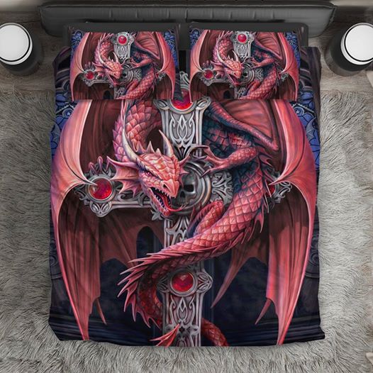 Awesome Hoodies 3D all over print DRAGON AND SWORD  Bedding SET very cool  VND