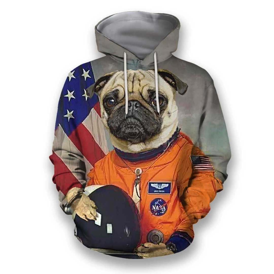 3D all over print funny pug art