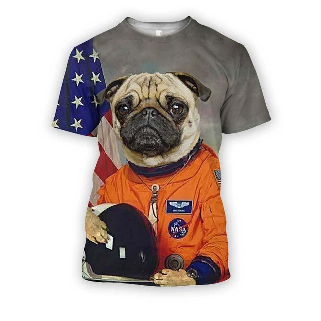 3D all over print funny pug art