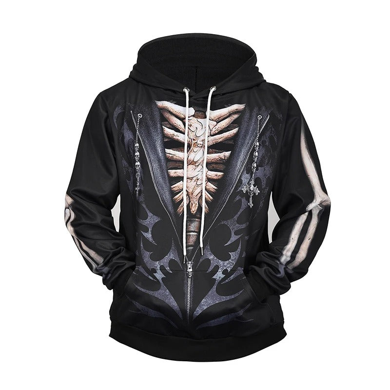 Awesome hoodie All Over Fake Two-piece Skull 3D Print Hoodie for Men and Women TH050