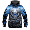 Awesome hoodie 3d NEON COWBOYS BLUE ELECTRIC SCREAM&#39;IN SKULLS for Men and Women, Zip Hoodies NQ006