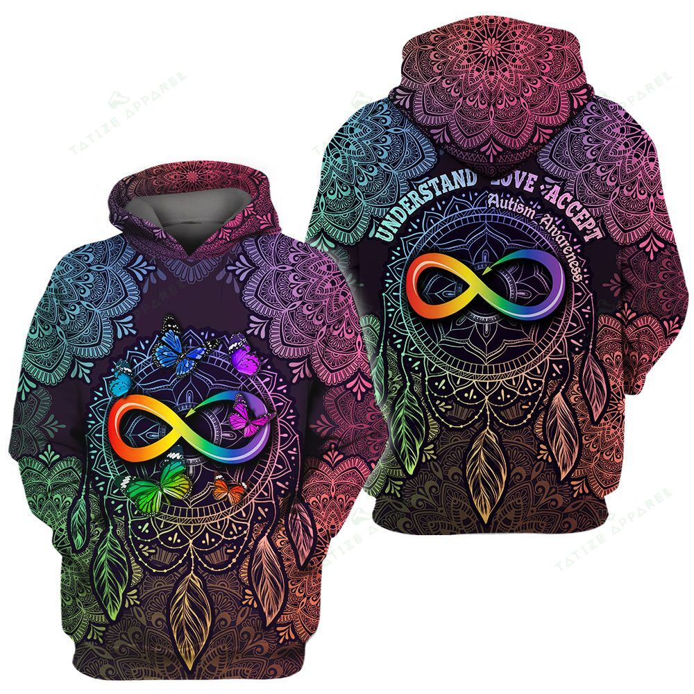 Awesome hoodie 3d all print Autism Mandala for Men and Women, T-Shirt, Zip Hoodies, Sweatshirt NQ405