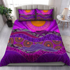 Awesome Hoodied 3D all over print Aboriginal Bedding Set, Australia Indigenous Purple The Sun Bedding Sets NQBS009
