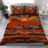 Awesome Hoodied 3D all over print Aboriginal Bedding Set, Australia Kangaroo running Lizard Art Bedding Sets NQBS0012