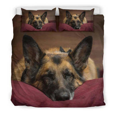 Awesome Hoodied 3D all over print German Shepherd Bedding SET very cool NQBS001