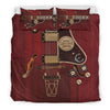 Awesome Hoodied Red Electric Guitar Bedding Set Black DCB004