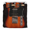 Awesome Hoodied Electric Guitar Bedding Set Black-Red DCB005
