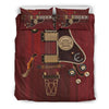 Awesome Hoodied Red Electric Guitar Bedding Set Black DCB004
