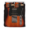 Awesome Hoodied Electric Guitar Bedding Set Black-Red DCB005