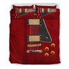 Awesome Hoodied Anniversary Guitar Bedding Set Red DCB006