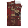 Awesome Hoodied Red Electric Guitar Bedding Set Black DCB004