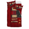 Awesome Hoodied Anniversary Guitar Bedding Set Red DCB006