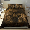 Awesome Hoodied 3D all over print Viking Bedding Set, Odin&#39;s Raven Skull Valknut Helm Bedding Sets NQBS0016
