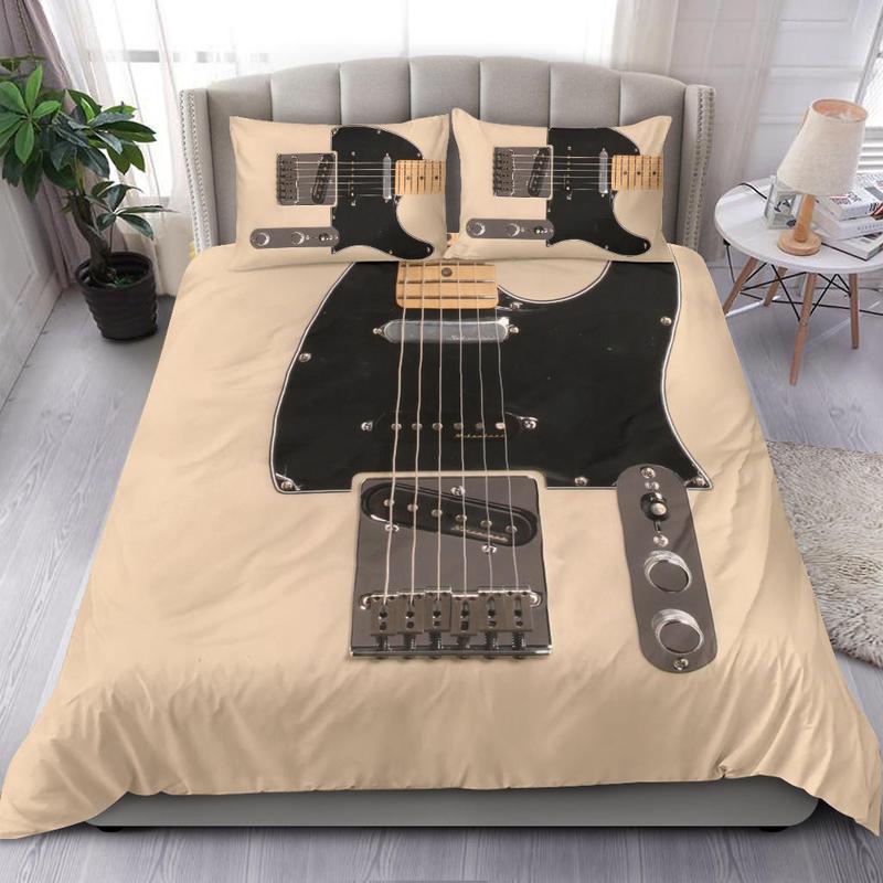 Awesome Hoodied Superb Electric Guitar Bedding Set Black DCB002
