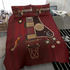 Awesome Hoodied Red Electric Guitar Bedding Set Black DCB004