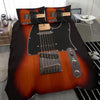 Awesome Hoodied Electric Guitar Bedding Set Black-Red DCB005