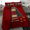 Awesome Hoodied Anniversary Guitar Bedding Set Red DCB006