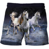 3D All Over Printing  White Horse Shirt