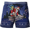 3D All Over Print Blue Santa Shirts