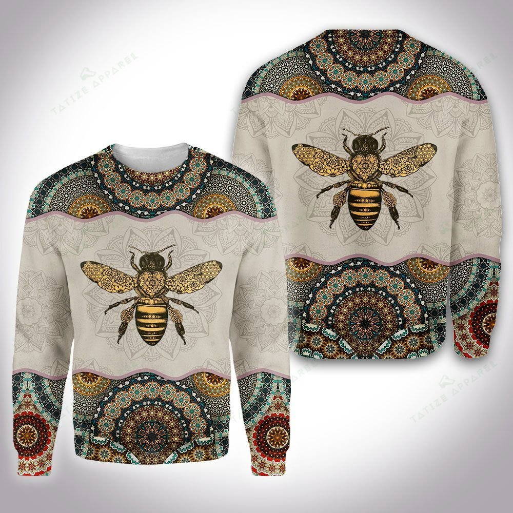 Awesome hoodie 3d all print Bee Mandala for Men and Women, T-Shirt, Zip Hoodies, Sweatshirt NQ371