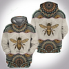 Awesome hoodie 3d all print Bee Mandala for Men and Women, T-Shirt, Zip Hoodies, Sweatshirt NQ371