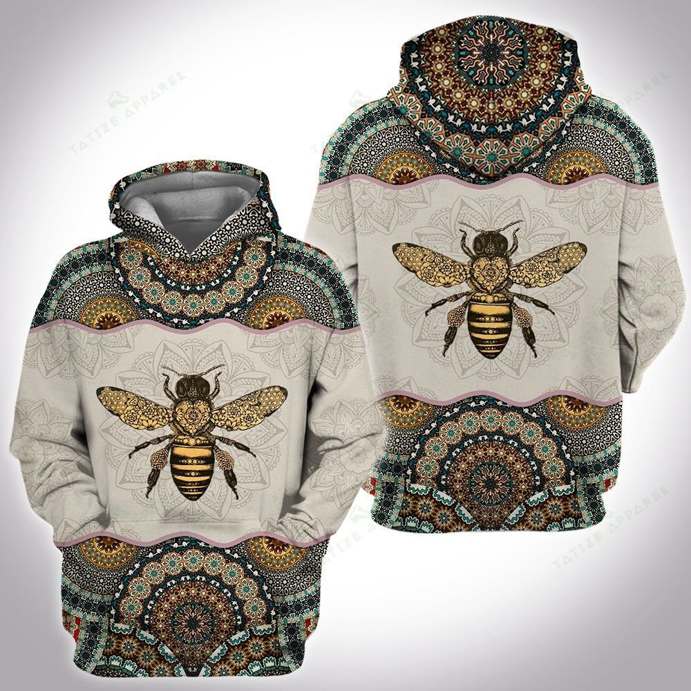Awesome hoodie 3d all print Bee Mandala for Men and Women, T-Shirt, Zip Hoodies, Sweatshirt NQ371