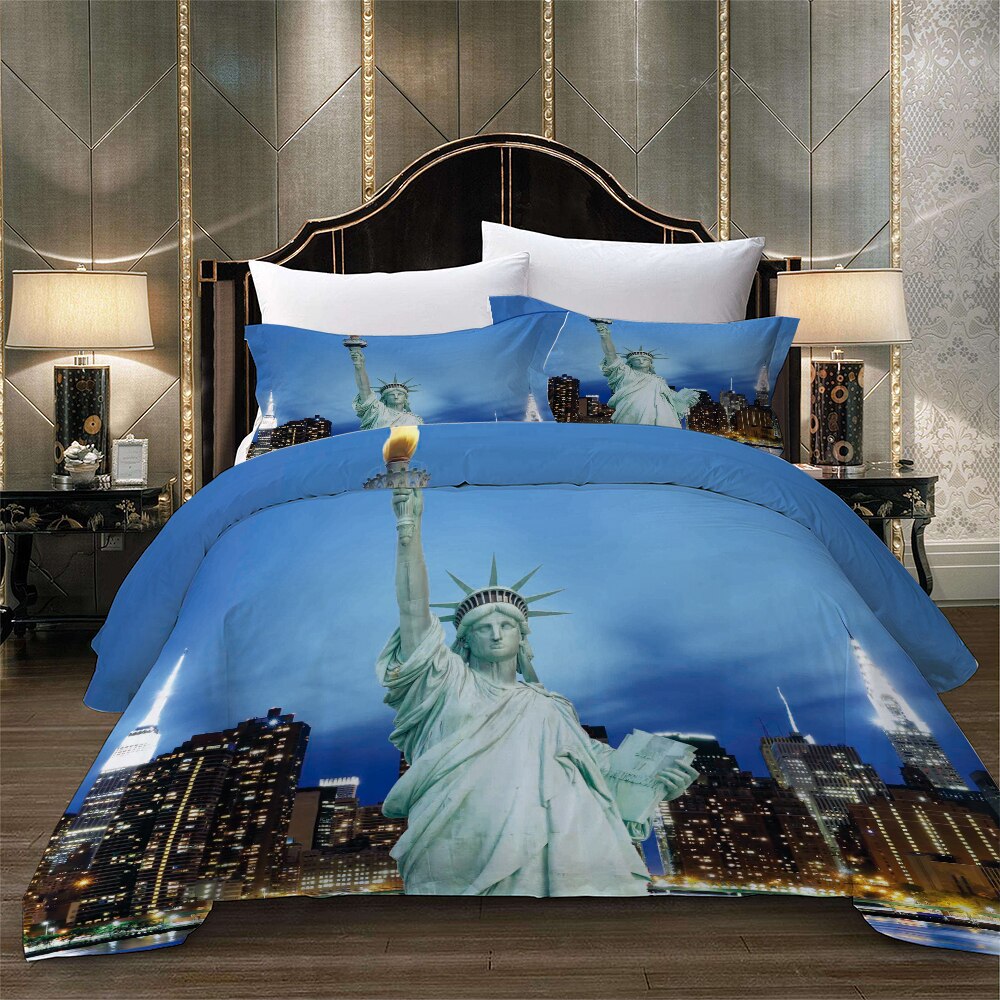 Awesome Hoodied Liberty Enlightening the World Bedding Set HBD002